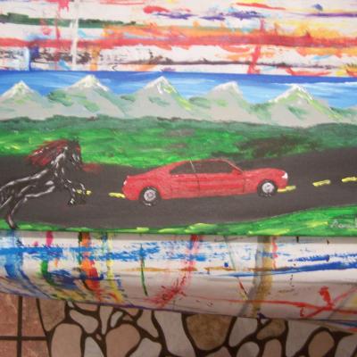 mustang rouge $25.00