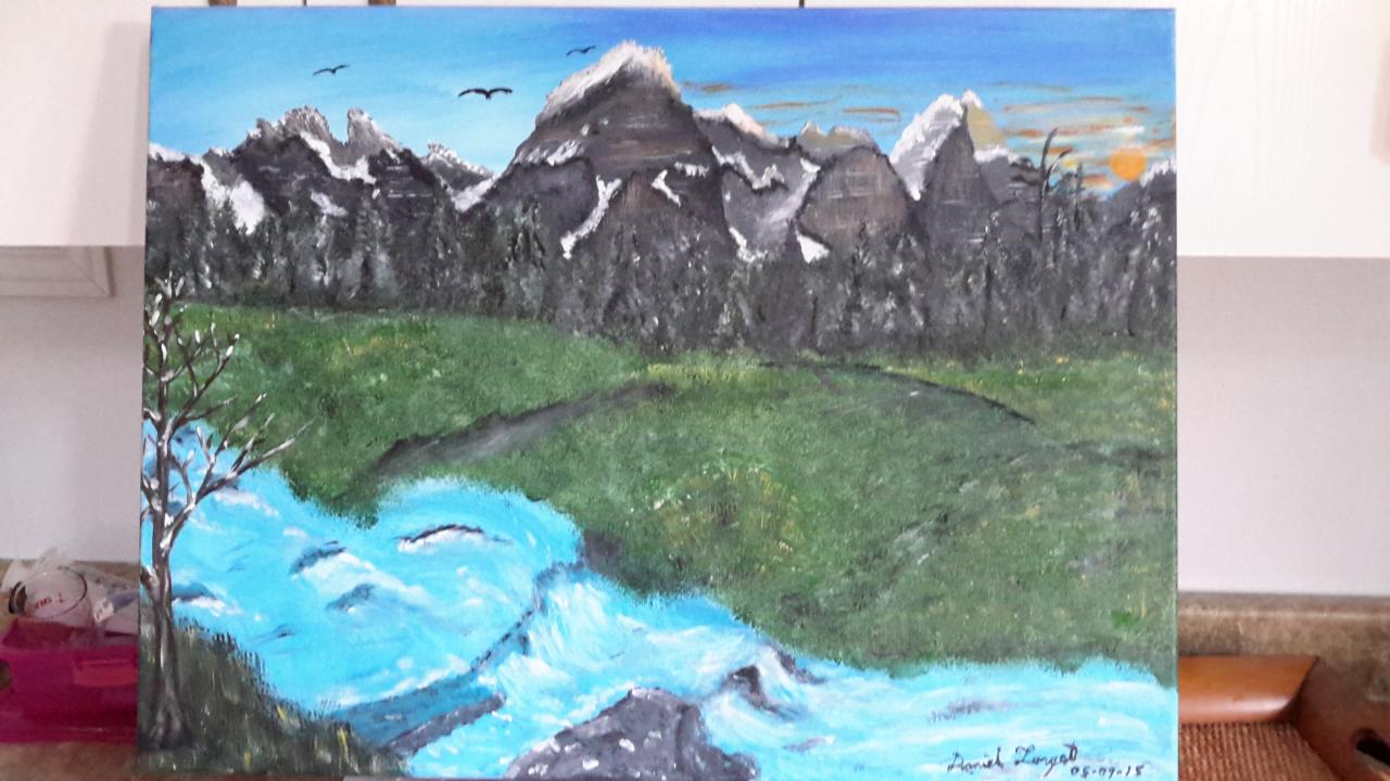 petite rivière paisible dans la plaine  $125.00