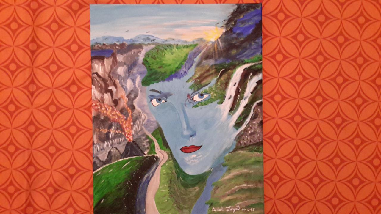 Abstrait visage dans la chute  $95.00
