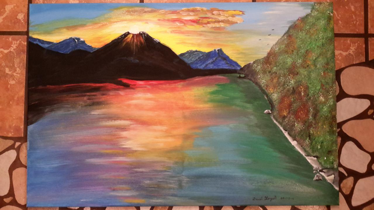 Coucher de soleil derrière la montagne  36