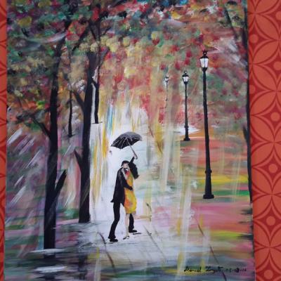 Amoureux sous la pluie  cadeau