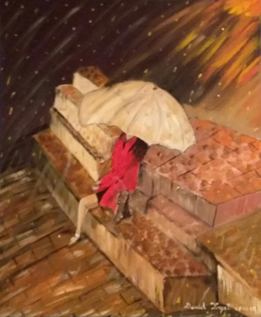 Femme sous la pluie