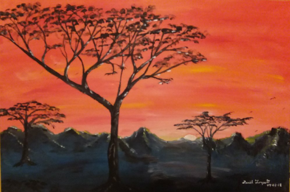 Coucher de soleil sur la plaine